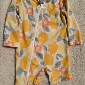 Carter's Yellow Lemon and Floral Kids One Piece Swim